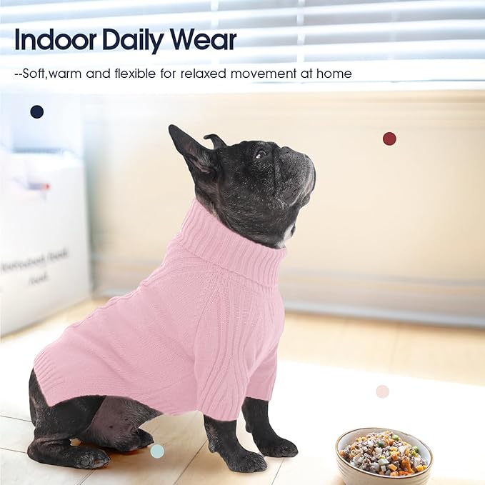 IECOii Great Dane Sweater,5XL Extra Large Sweater for Giant Breed Dogs in Winter,Turtleneck Cold Weather Knit Clothes,Machine Washable,Elastic Pullover for Saint Bernard,Mastiff (Pink,XXXXXL)