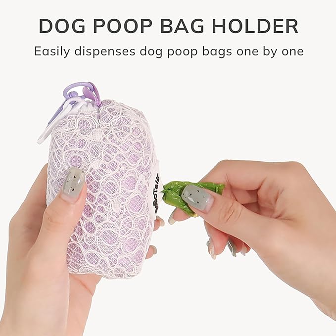 Dog Poop Bag Holder with Clip, Stylish Doggy Waste Bag Dispenser for Dog Leash, Durable Portable Poop Bag Carrier No Include Poop Bag Inside