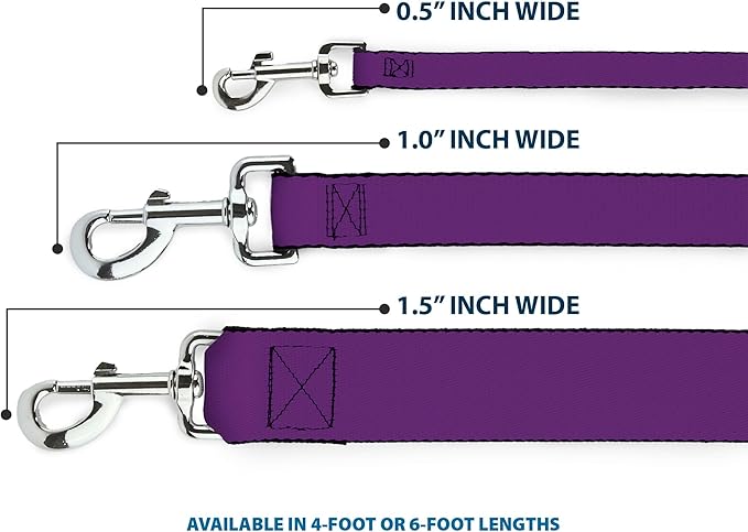 Dog Leash Purple 6 Feet Long 0.5 Inch Wide