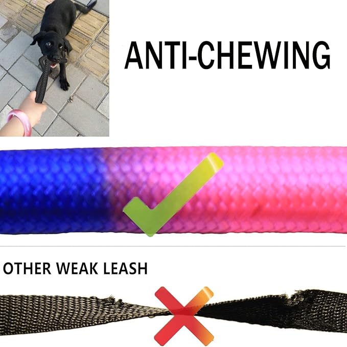 3 Dog Leash No Tangle Heavy Duty Detachable 360° Swivel Device Multiple Dog Leash with Padded Handle for Two/Three Pets (20-150 Lbs)