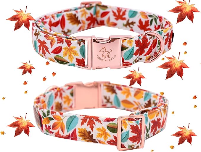 Elegant little tail Flower Dog Collar for Female or Male Dogs, Fall Pet Collar Adjustable Dog Collars with Flower Gift for X-Large Dogs