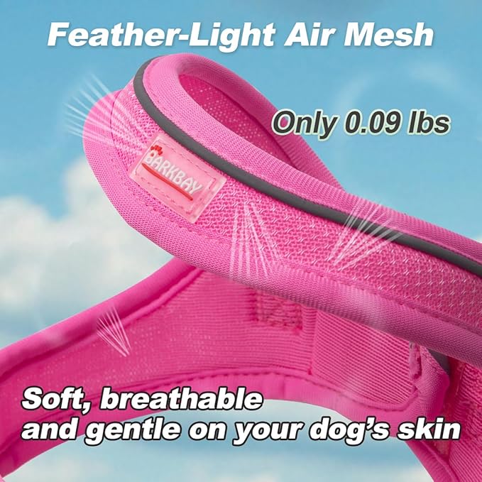 Dog Harness and Leash Set,Step in Small Sized Dog Harness,Soft Mesh,No-Chock,Reflective Adjustable,Secure with Hook & Loop Fastener,Puppy Vest for Small,Medium Dogs(Pink,XXXS)