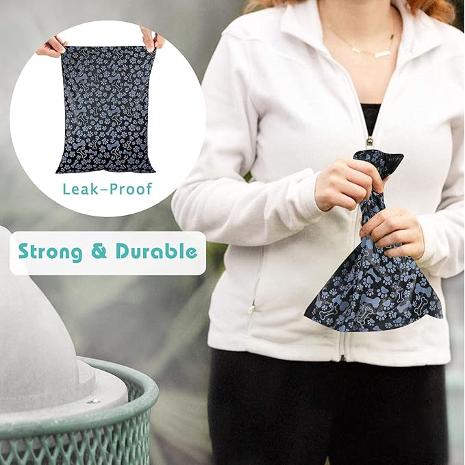 PetsHome Dog Poop Bags, Dog Waste Bags [Extra Thick][Leak-Proof] Eco-Friendly 16 Rolls, 240 Bags Pattern