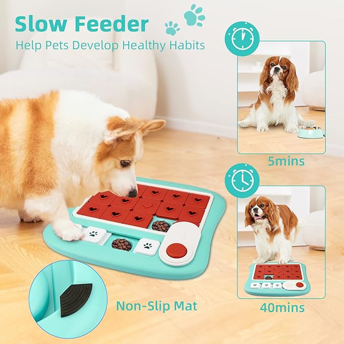 Large Dog Puzzle Toys - Mentally Stimulating, Interactive, Enrichment Toys for Boredom and Training - Mint Green