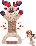 Christmas Dog Toys, Plush Squeaky Dog Toy with Crinkle Paper, Cute Christmas Puppy Toys with Cotton, Durable Interactive Dog Chew Toys for Puppy Small Medium Large Breed