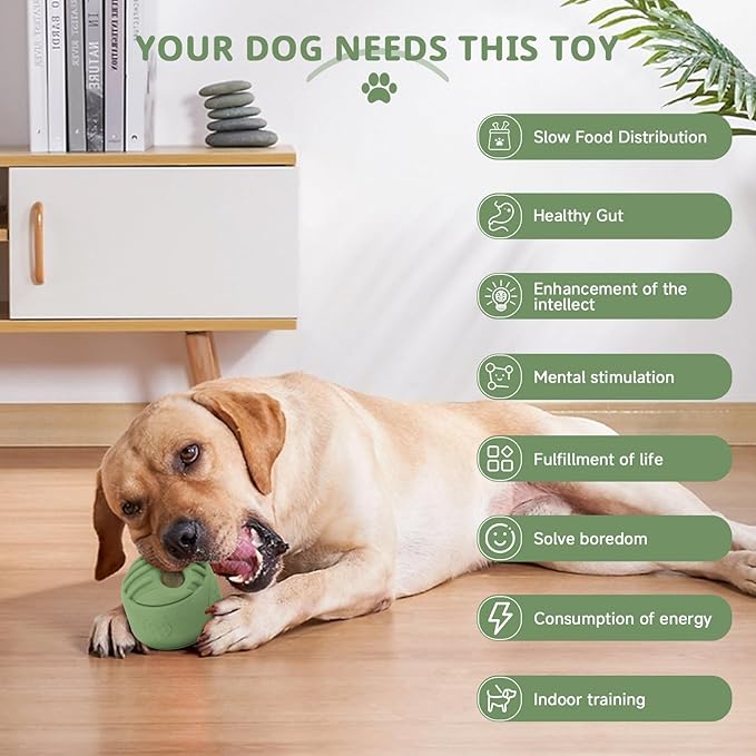Interactive Dog Puzzle Toy, Treat Dispensing Dog Enrichment Toys, Large Chew Toy - Puppy Boredom Relief, Dogs Treat Balls, Sturdy Frozen Treat Toy for Medium and Large Dogs