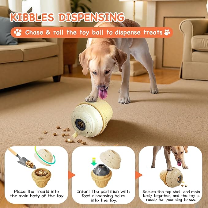 Dog Toys for Aggressive Chewers & Large Dogs - Frozen Interactive Chew Toy with Treat Dispensing, Long-Lasting Durable Chewers for Small, Medium, Large Breeds