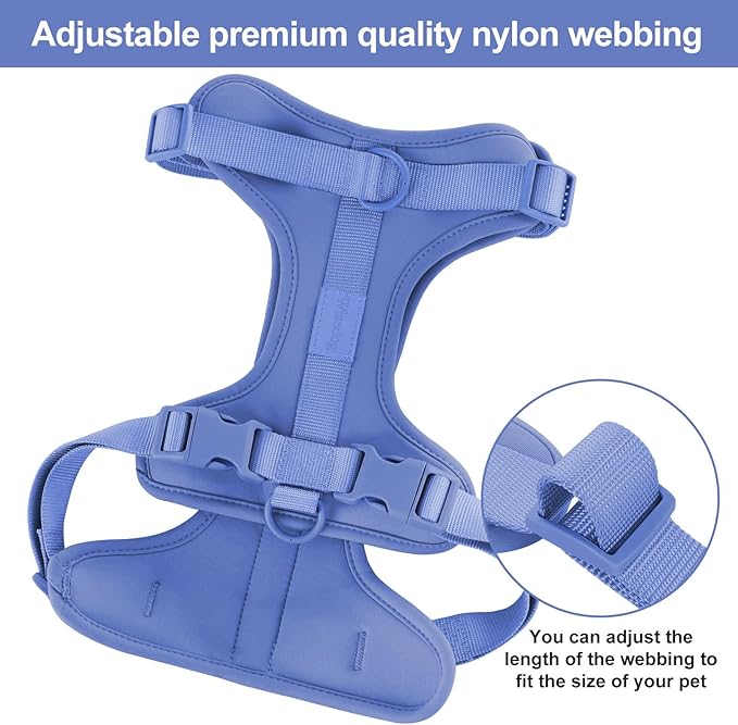 Wisedog No Pull Lightweight Dog Vest Harness with Soft and Comfortable Cushion, Breathable Mesh, for Small Medium Large Dogs Walking (XS(Neck: 7.48"-10.63";Chest: 10.63"-15.35"), Blue)