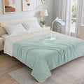 LOOBANI Waterproof Blanket for Bed: Reversible Soft Flannel Twin Bed Blanket 60" x 80", Leakproof Throw Spill-Proof Dog Pet Blanket for Couch, Sofa Protect, Movie Time, Camping, Travel, Green
