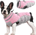 FUAMEY Dog Coat for Small Dogs,Waterproof Dog Winter Jacket with Harness Built in Puppy Cold Weather Coats Reflective Pet Vest with Zipper Warm Fleece Dogs Snowsuit Windproof Pink S