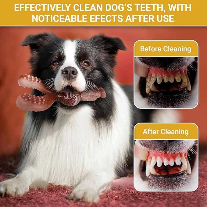 Dog Chew Toys for Large Medium Breed, Beef Flavor Chew Toy for Aggressive Dogs Chewers, Indestructible Teething Toys, Tough Nylon Dog Toy to Keep Them Busy, Rabbit Chew Bone Toy