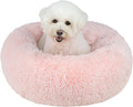Best Pet Supplies Dog House Bed Crate Mat Tent Indoor Round Soft Plush for Small, Medium, and Large Breeds - Pink, 27 x 27 x 7.5