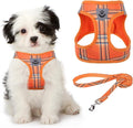 KOOLTAIL Thanksgiving Dog Harness for Small Medium Dogs,Dog Harness and Leash Set, Step in No Pull Soft Mesh Padded Adjustable and Reflective Pet Vest Puppy, Extra Harness for XS S Dogs Orange Plaid M