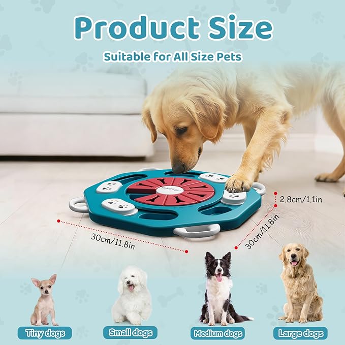 MateeyLife Dog Puzzle Toy, Interactive Dog Toys to Keep Them Busy, Enrichment Toys for Dogs, Treat Dispensing Dogs Toy with Slow Feeder for Smart Breeds, IQ Training & Brain Stimulation, 2 Levels