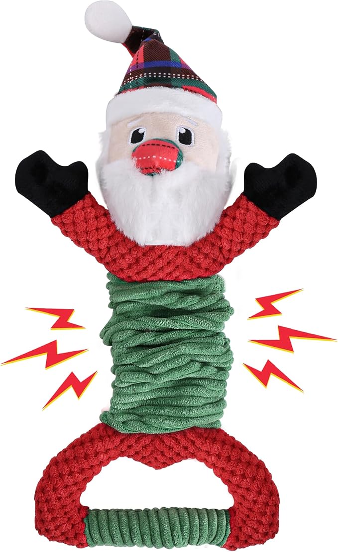 Newget Dog Plush Squeak Toy, Durable, Christmas, Medium, Large, Small Dogs, Puppy Teething, Chewing, Playing