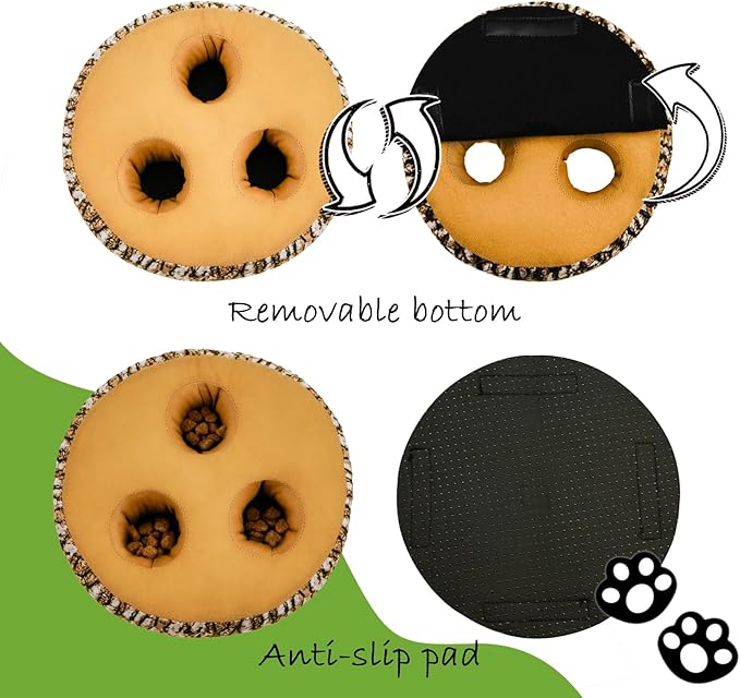 Dog Hide and Seek Toys Puppy Chew Squeaky Toys Plush Mushroom&Bamboo&Shell Hideout Stuffing with Squeakers Animals (Trunk Hideout with 4 Ladybirds)