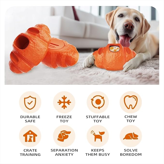 Aggressive Chew Toys for Large Dogs, Anxiety Relief for Dogs Toy, Dog Frozen Treat Toy, Indestructible Chew Toys for Peanut Butter and Frozen Treats Reduces Anxiety