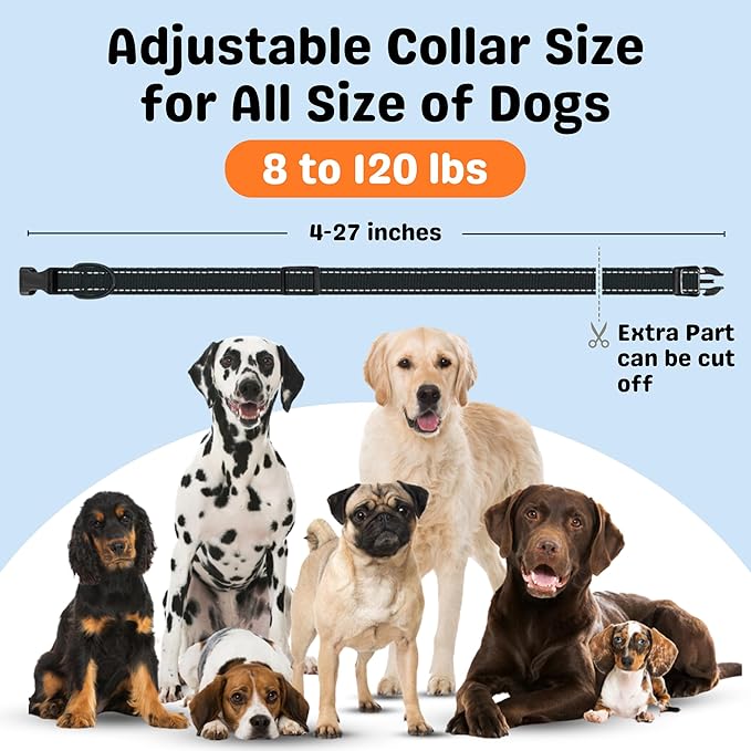 Dog Shock Collar with Remote Range 3300ft - Adjustable Vibration & Sound Modes - Waterproof Training Collar for Small, Medium & Large Dogs - IPX7 Rated Collar Rechargeable,1m Underwater Black & White