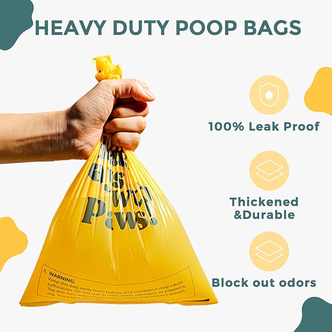 Dog Poop Bags Rolls Extra thick and Guaranteed Leak Proof Poop Bags for Dogs,600 Count 40 Rolls,Unscented,Cornstarch Based Doggie Poop Bag for Puppy and Big Dogs