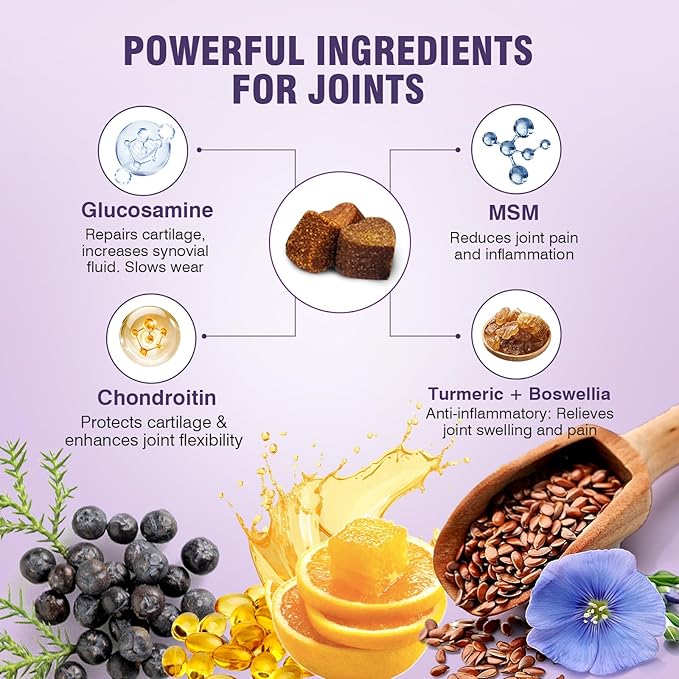 Glucosamine for Dogs 200pcs Joint Support Supplement Dog Hip and Joint Chondroitin Chews Treats with MSM Hemp Dog Joint Pain Relief Mobility Supplements Duck Flavor Fit All Large Small Medium Breed