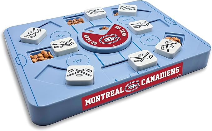 Pets First NHL Montreal Canadiens Large Puzzle Toy, New Size, Interactive Dog Treat & Slow Feeding Toy