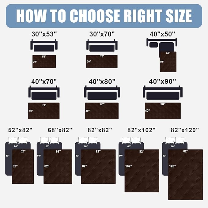 Smiry Waterproof Dog Bed Cover Blanket 40x70, Soft Reversible Pet Blanket, Washable Leakproof Cats Dogs Couch Cover for Sofa, Couch, Furniture, Chocolate/Beige