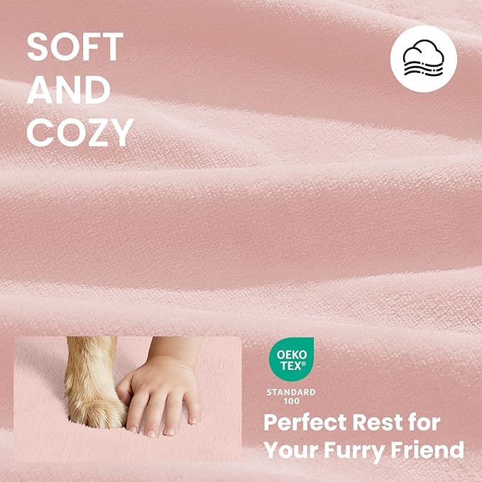 OhGeni Orthopedic Waterproof Dog Bed for Medium Dogs, Machine-Washable Removable Cover in Easy-Clean Fabric, High Density Foam & Easy-Carry Handle, Suitable for Crate, 30 inch (Pink)
