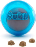 GURU Pet: Guru Ball - Medium Blue - Dog Toy, Hides & Dispenses Treats, Slow Feeding, Easy Loading, Durable Rubber, Roll-Bounce-Spin-Tumble-Solve-Play