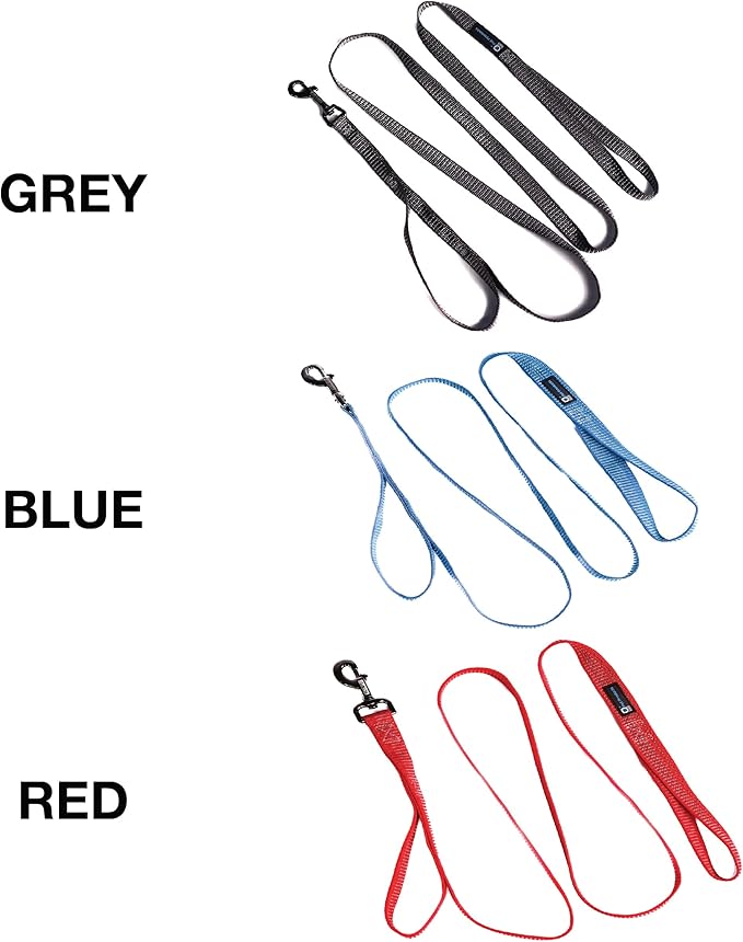 Blue-9 Reflective Dog Leash, Multi-Function 6 Foot Adjustable Lead with Traffic Loop and 3M Reflective Stitching for Obedience, Running, and Agility Training, Made in The USA, Small/Medium, Blue