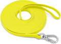 ZALER Long Dog Leash Waterproof Training Leashes 50ft 30ft 20ft 15ft 10ft 6ft, Odor Proof Recall Long Line Lead with Aviation Aluminum Carabiner Clip for Small, Medium, Large Dogs (15FT, Yellow)