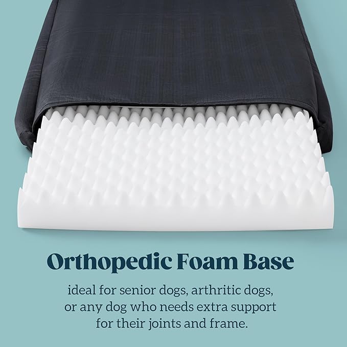 Cybarmour Chew Proof Dog Bed - Orthopedic Indestructible Dog Crate Pad - Outdoor Waterproof Kennel Mat for Aggressive Chewers - Small Breeds & Fits 24-Inch Crate - 23"x16", Black
