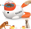 2-in-1 Interactive Dog Puzzle Toy, Dog Interactive Treat Dispenser Toy, Dogs Food Treat Feeding Dispenser for Healthy Eating for Small & Medium (White)