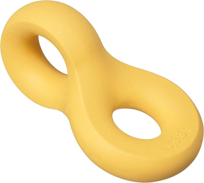 Ubbi Chomp Dog Chew Toy for Medium to Large Dogs, Durable Natural Rubber Interactive Bouncing Toy for Aggressive Chewers, Dishwasher Safe, Yellow