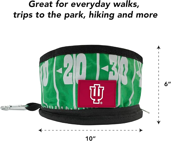 Pets First NCAA Indiana Hoosiers Collapsible Dog Travel Bowl Set, 2 Pack Food & Water Bowls for Dogs, Best Portable & Lightweight Leak-Proof Dog Bowls for Travel