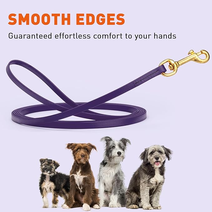 Viper Biothane K9 Working Dog Leash Waterproof Lead for Tracking Training Schutzhund Odor-Proof Long Line with Solid Brass Snap for Puppy Medium and Large Dogs, 33ft Violet Purple