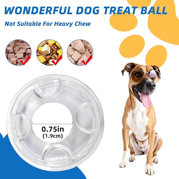 Interactive Puzzle Dog Treat Ball, Treat Dispensing Enrichment Dog Toys Ball, S, 3.14 in (8 cm)