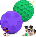 2 Pack Interactive Dog Toys for Aggressive Chewers, 3.15”Squeaky Balls for Dogs and 3.54” Treat Dispensing Dog Toys, Squeaky Dog Balls for Large Dogs,Treat Puzzle Toy,Indestructible Toy Ball