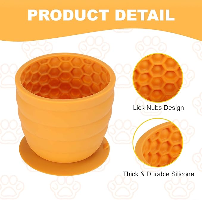 Treat Dispensing Dog Toy, Interactive Puzzle Feeder, Stuffable Chew Toy for Boredom, Enrichment Frozen Treat Dispenser, Yellow, Medium