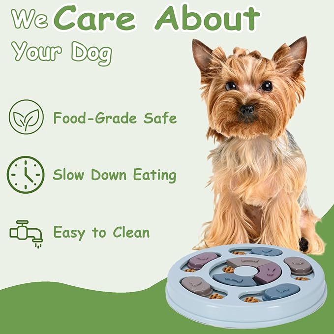Lick Mat For Dogs,Dog Puzzle Toy,Stimulating Dog Toys,Puppy Slow Feeder Enrichment Toys,Stimulation Puzzles Food Bowl for Large Pet Treat Mat Mental Interactive Feeding Bowls Small Puppies Feeders