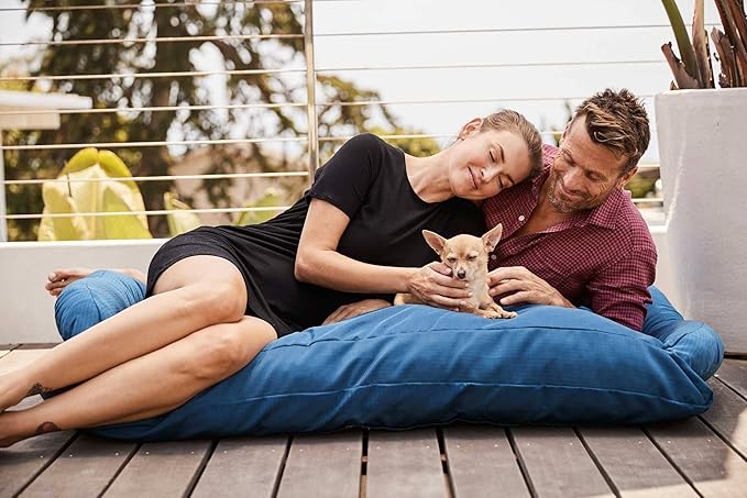 K9 Ballistics Tough Bolster Nesting Pillow Medium Sofa Dog Bed with Removable Washable Cover - Durable, Water Resistant with Nonskid Bottom 33"x27", Sandstone