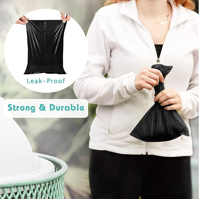 PetsHome Dog Poop Bags, Dog Waste Bags [Extra Thick][Leak-Proof] Eco-Friendly 16 Rolls, 240 Bags Black