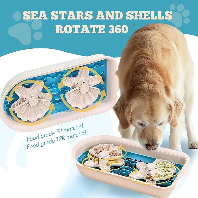 Pet Puzzle Dispensing Slow Feeder Cat Puzzle Toys for IQ Training & Mental Enrichment, Interactive Toys for Small Medium Cats and Dog, Puppy Treat for Fun Feeding Toy (Blue Sail Boat Shape)