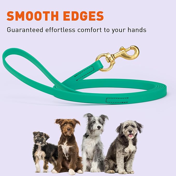 Viper Biothane K9 Working Dog Leash Waterproof Lead for Tracking Training Schutzhund Odor-Proof Long Line with Solid Brass Snap for Puppy Medium and Large Dogs, 15ft Teal