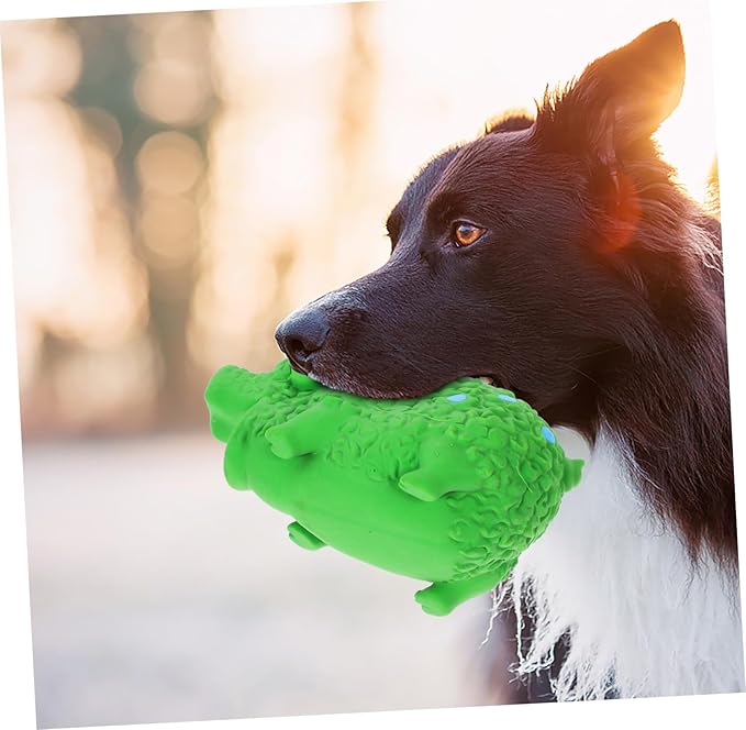 Yardwe Sturdy Latex Squeaky Pig Dog Chew Toy Textured Teething Toy for Small Dogs and Puppies for Molar Play and Chewing