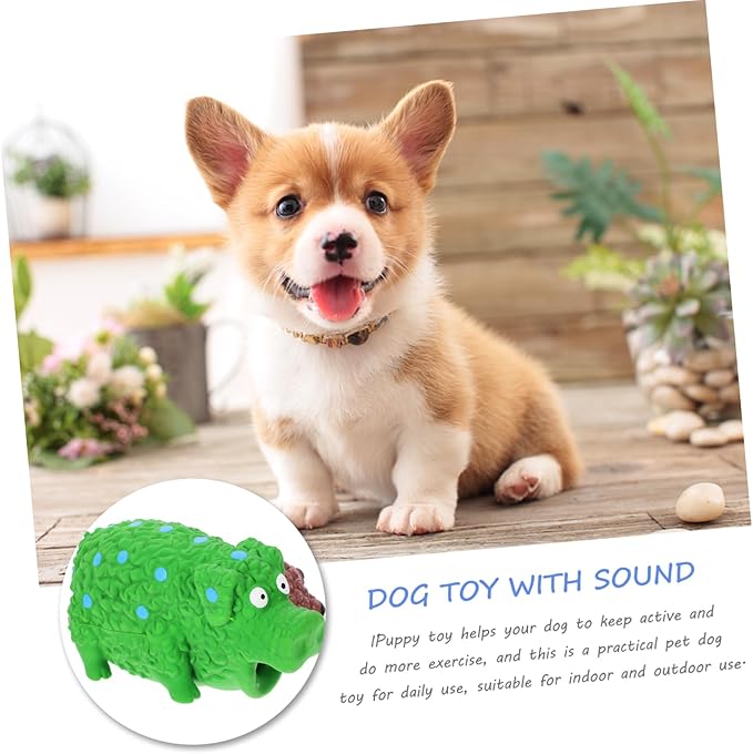 BESPORTBLE Sturdy Latex Squeaky Pig Dog Chew Toy Interactive Teeth Grinding Toy for Small Dogs Puppies for Teething and Playtime