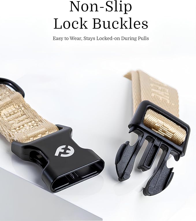 2026 New Edition, Fei & Eve Classic Dog Collar - Quick Release Metal Buckles | Fur-Safe | Premium 210D Nylon | 450LB Escape-Proof | Adjustable Fit | Small (Champagne)