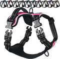 VIVAGLORY Dog Harness Easewalk No Pull Dog Harness with Handle Front Clip & Back Clip for Training Walking Lifting, No Pull Adjustable Easy On Padded Comfortable for Pet, XS, Pink - Plain