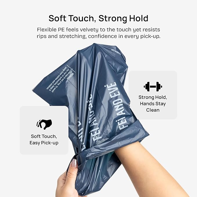 2026 New Edition, Fei & Eve Poop Bag Dispenser - Compact & Lightweight | Fits all Leashes | White, With 1 Roll Poop Bag