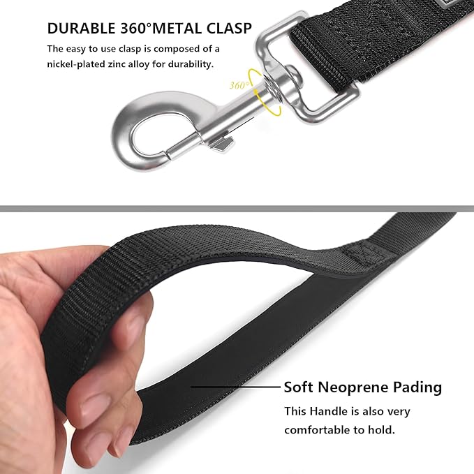 Basic Dog Leashes 6 FT Padded Handle Nylon Dogs Leashes for Small Dogs Black