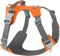 No Pull Dog Harness – Adjustable Reflective Nylon Vest for Small Medium Large Dogs, Escape Proof Training Harness with Leather Control Handle, Lightweight Aluminum Hardware (Orange, M)